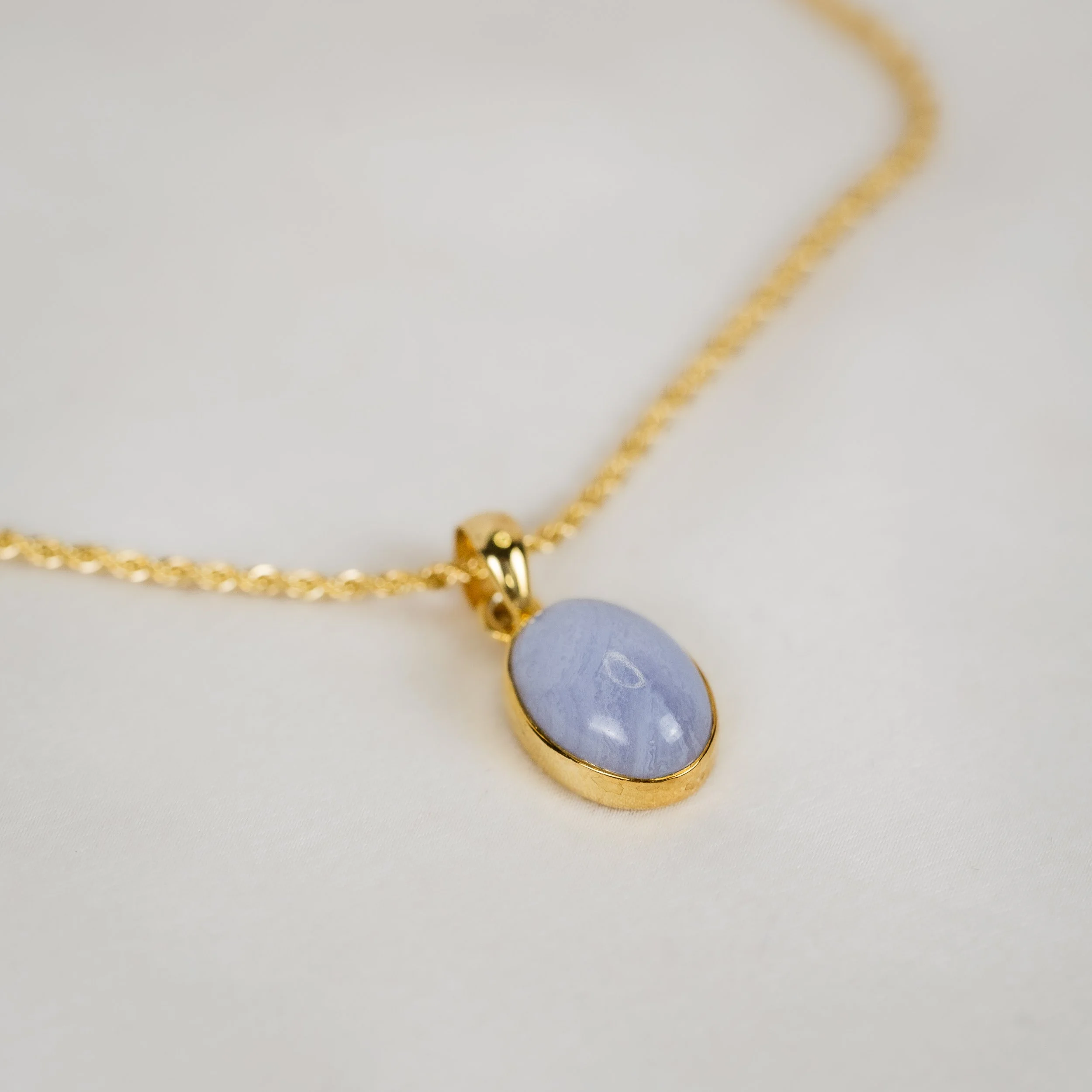 Blue Lace Agate Pendant Necklace