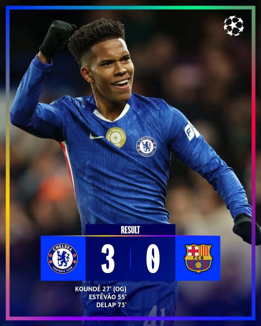 Chelsea Stun Barcelona 3–0 in Champions League Masterclass at Stamford Bridge