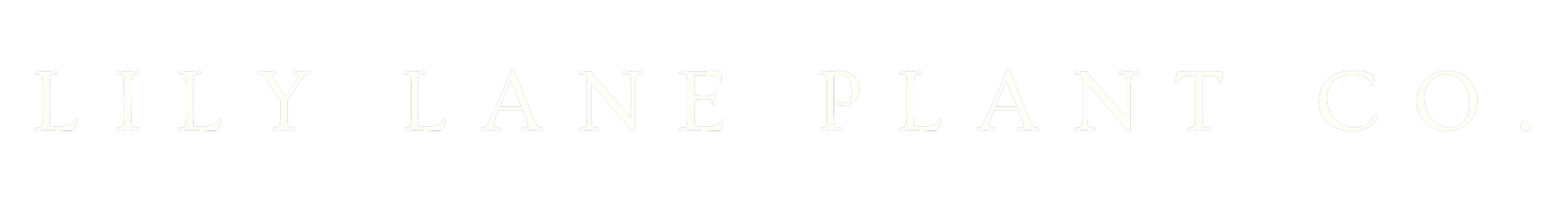 Lily Lane Plant Co. logo with black background and white text