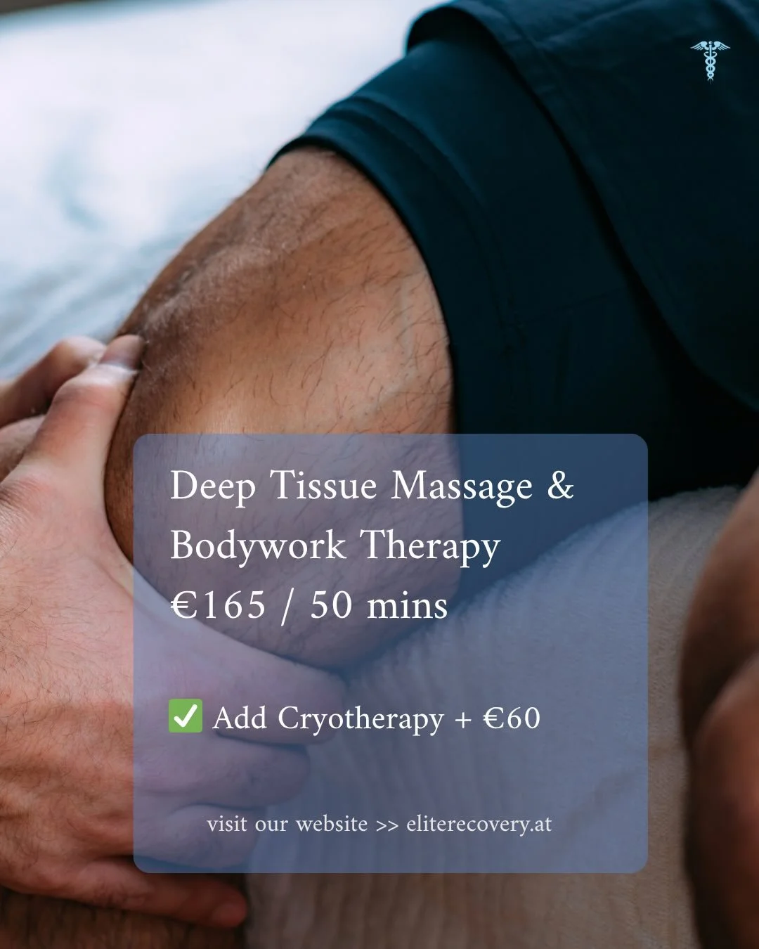 Have you ever wondered how good your body could feel if you looked after it better? 

Haben Sie sich jemals gefragt, wie gut sich Ihr K&ouml;rper anf&uuml;hlen k&ouml;nnte, wenn Sie besser auf ihn achten w&uuml;rden?

At Elite Recovery (Vienna) we tr