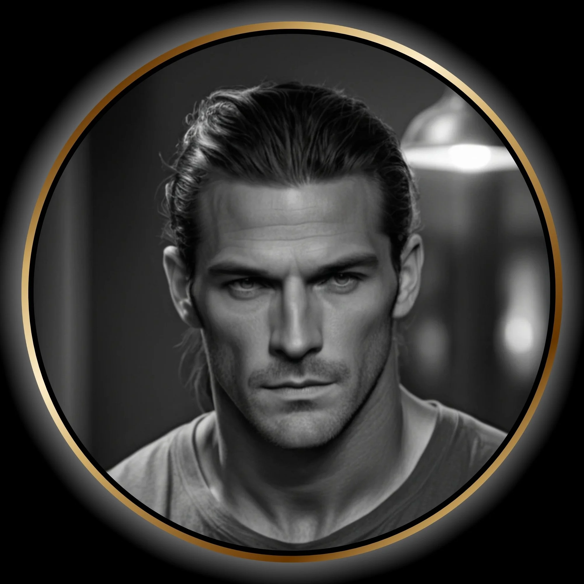 Carmine, a muscular and intimidating man with an intense stare, from Alligator Tears.