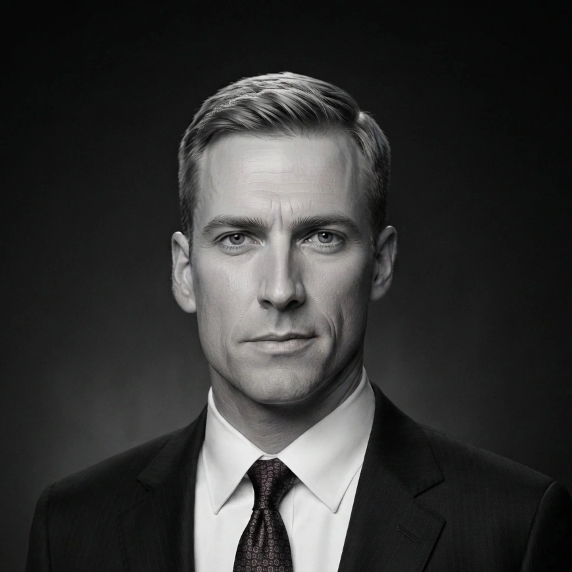Portrait of Duke, the enigmatic attorney with hidden motives.
