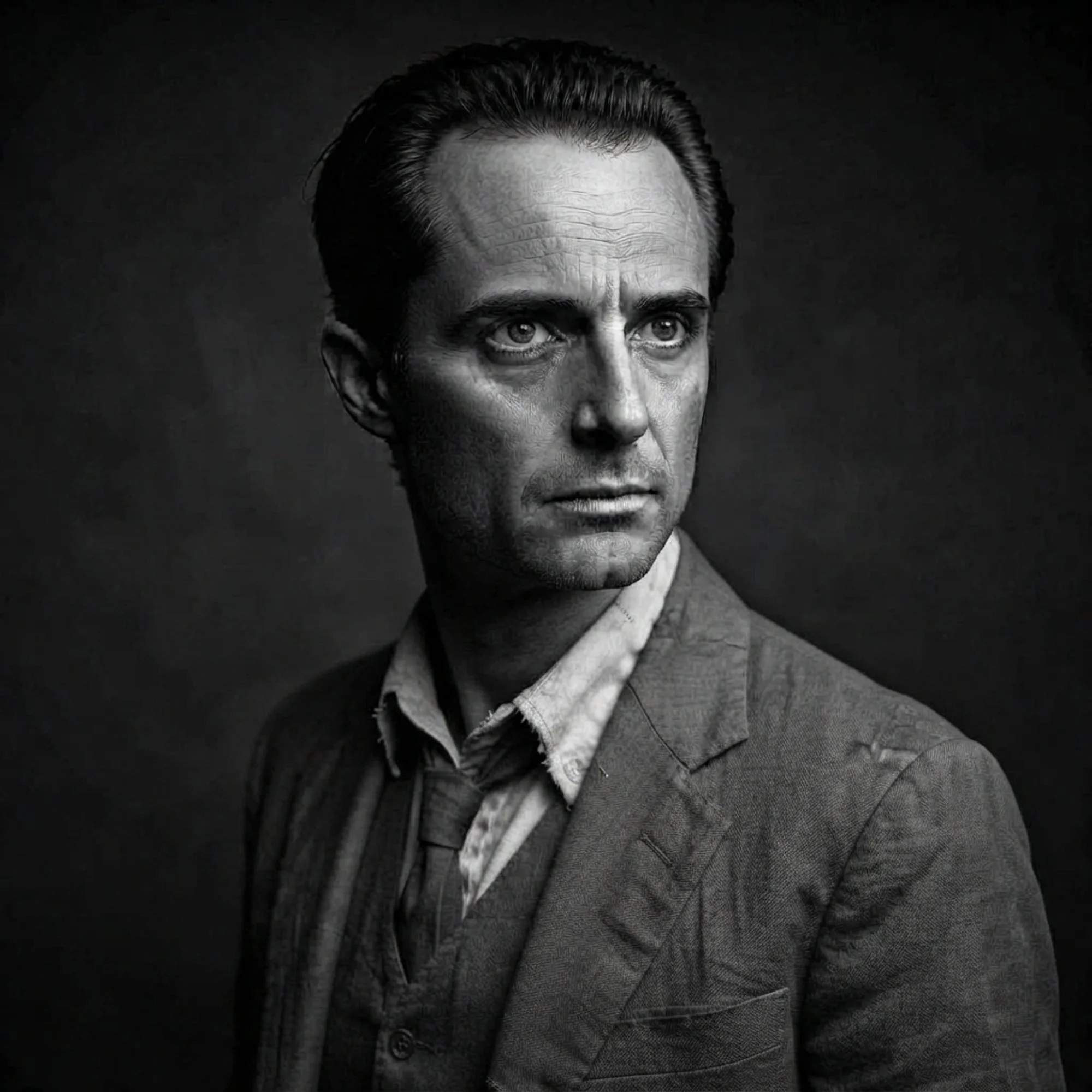Portrait of Louie, whose stolen manila envelope sets the investigation into motion.