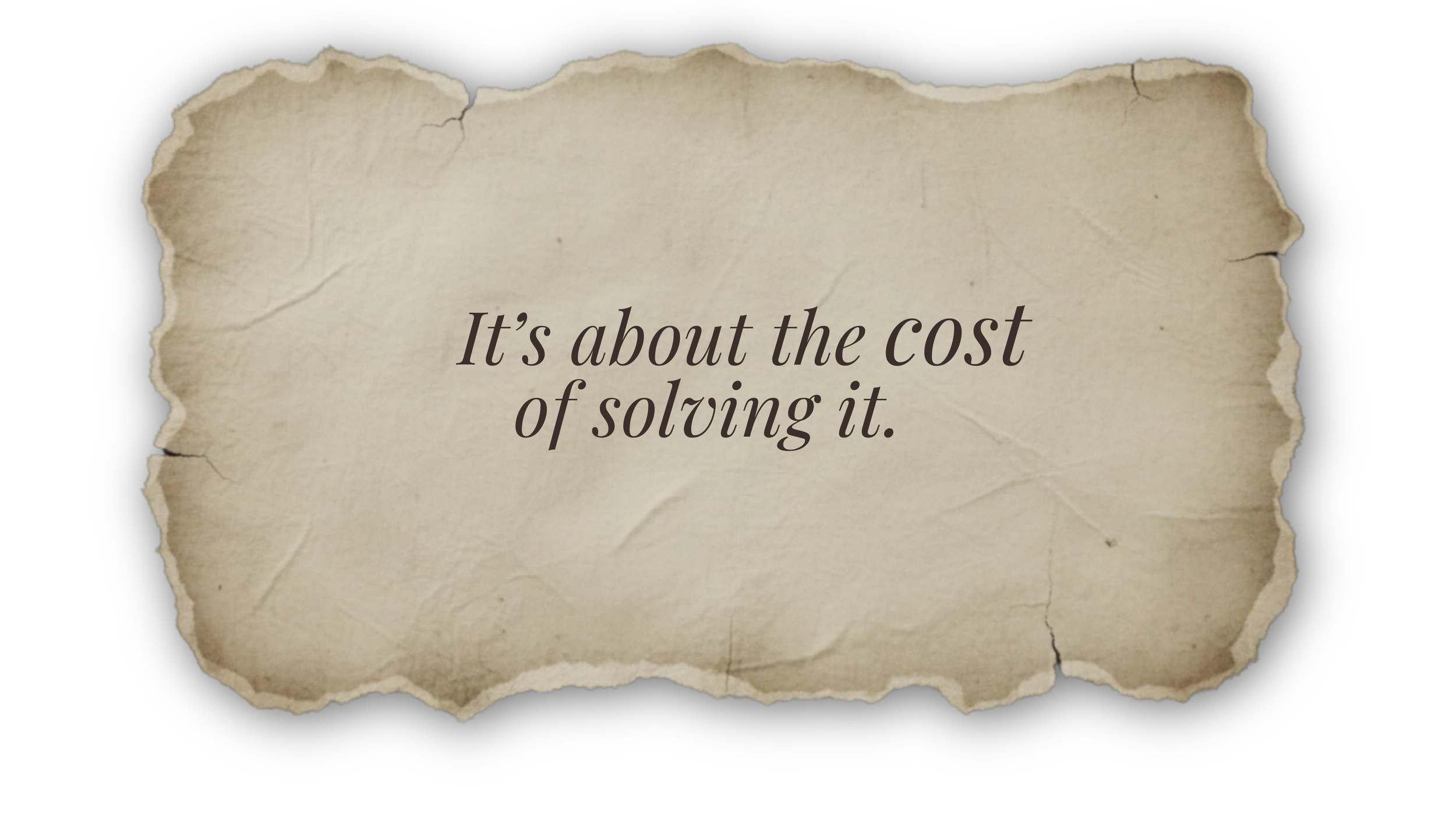 noir consequences quote that reads It's about the cost of solving it