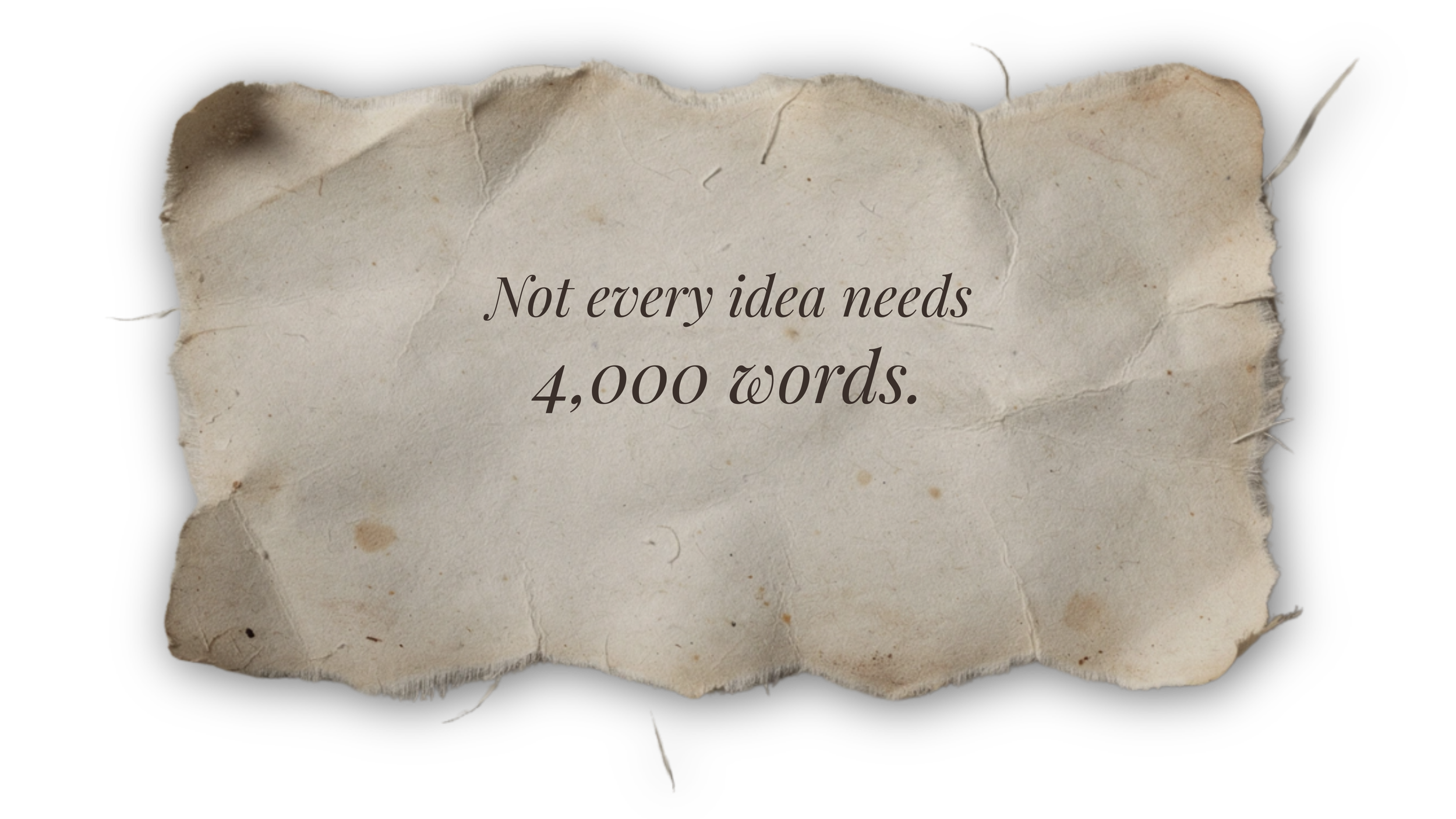 Not every idea needs 4000 words - what are noir asides