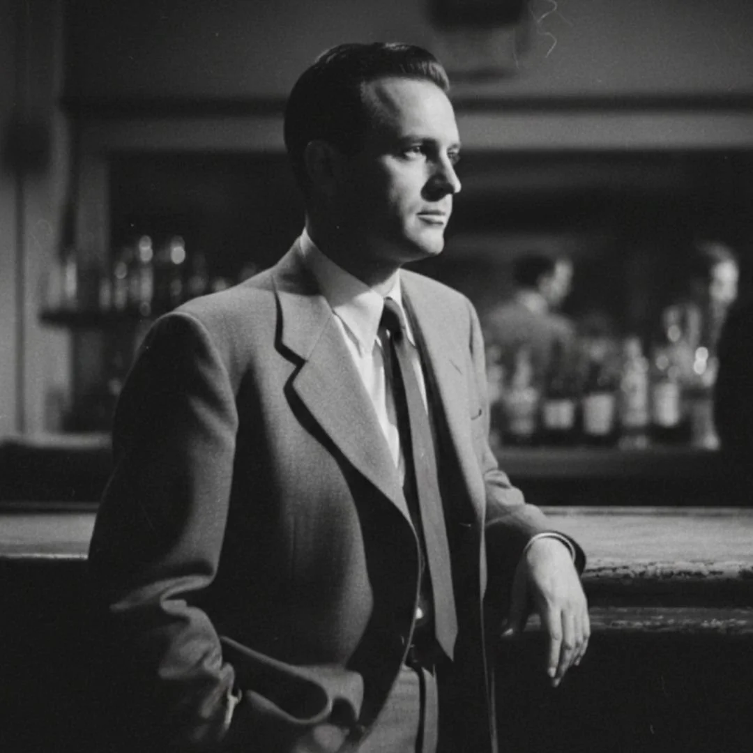 Shackley scoping out the bar looking for Jeannie from Cocaine Nights