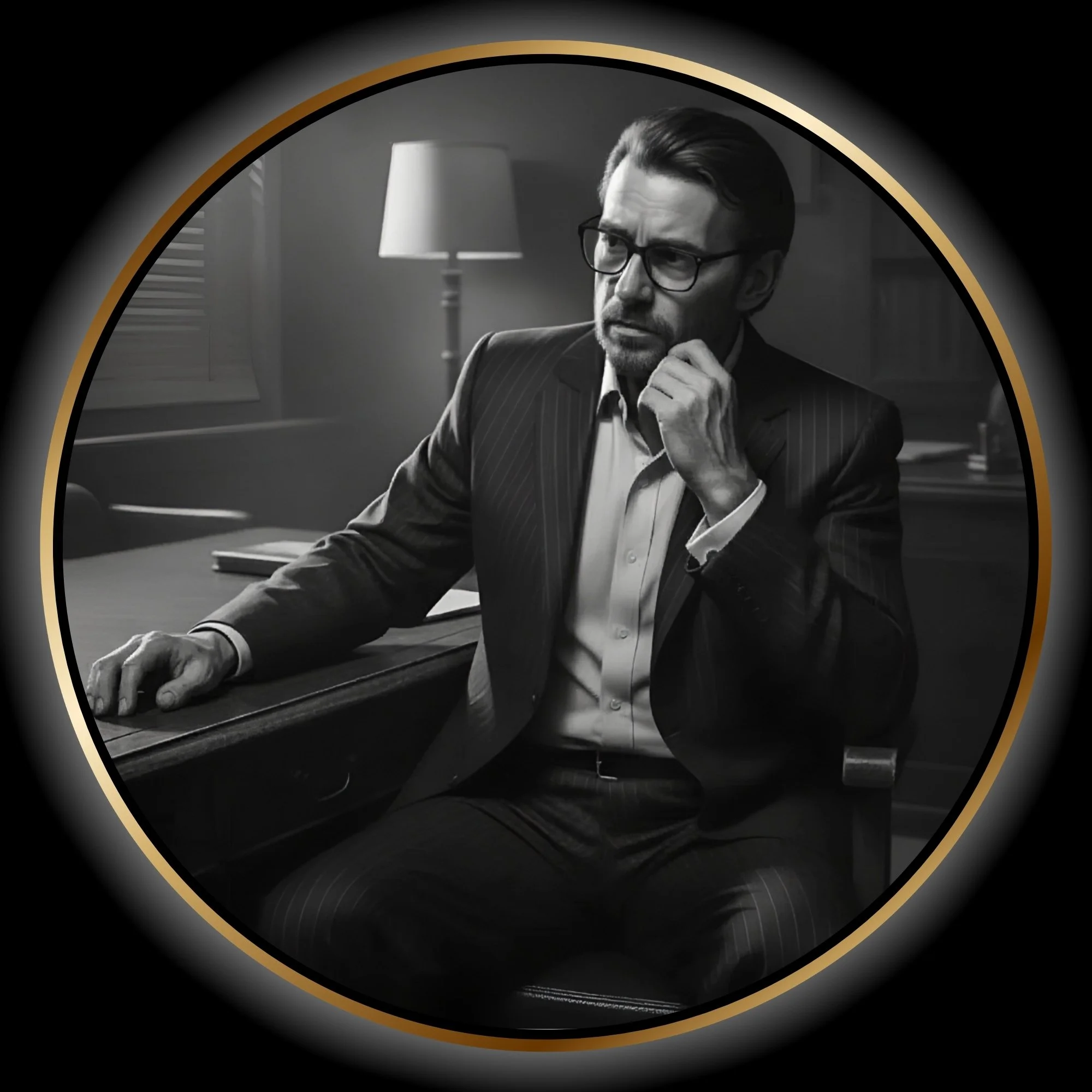 John the lawyer sitting in his office thinking through the preparations for The Substitute