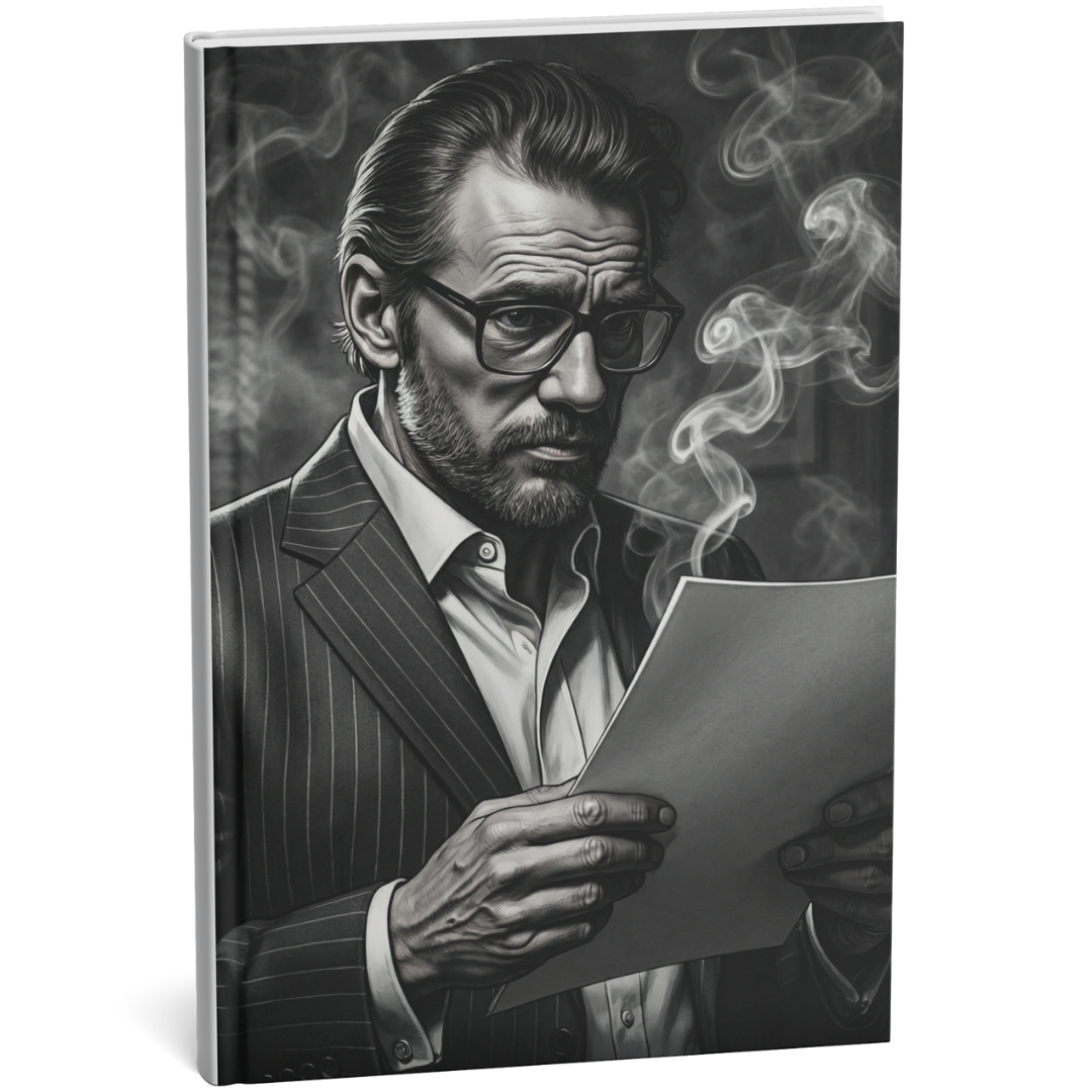 Noir lawyer illustration for The Substitute Noir Fiction Short Story