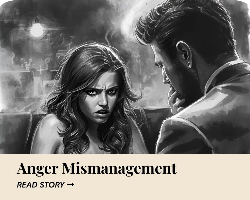 Max Moxie and Zoe argue in a diner in Anger Mismanagement.