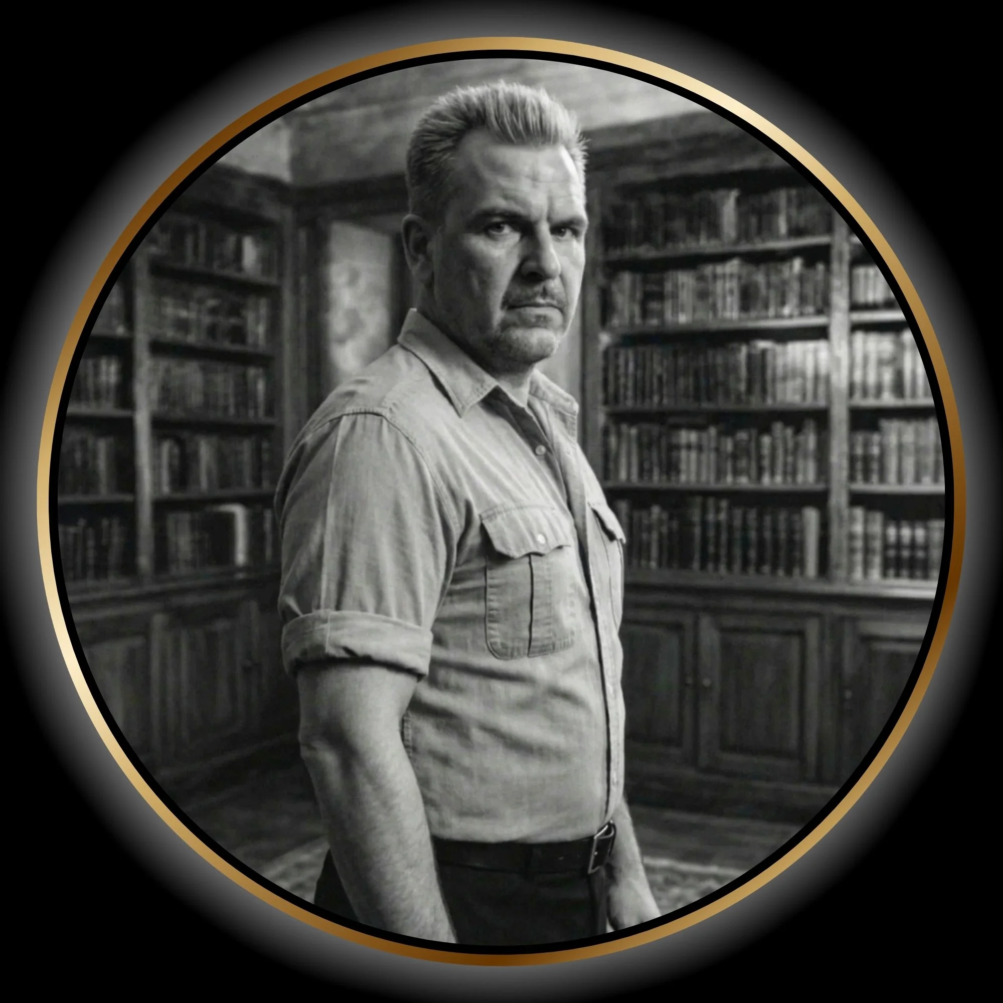Hadley the Chauffeur standing in the reading room from the Butcher of Wellesley