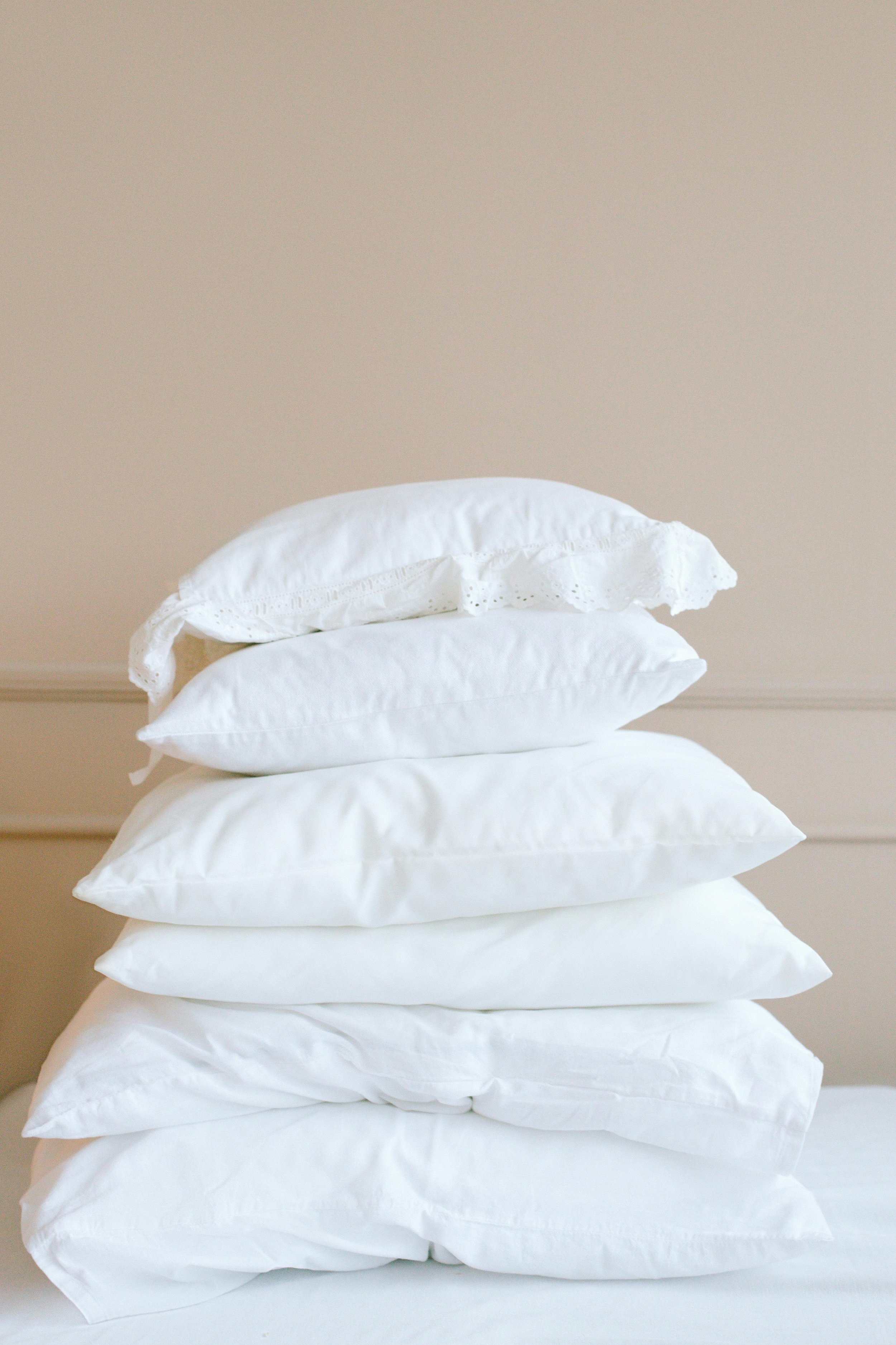 Photo of pillows for hospitality supplies.