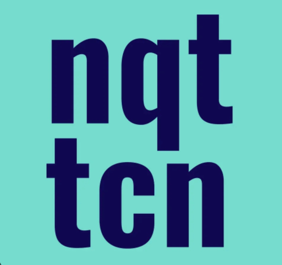 Text on a light blue background with dark blue lowercase letters spelling 'nq tcn'.