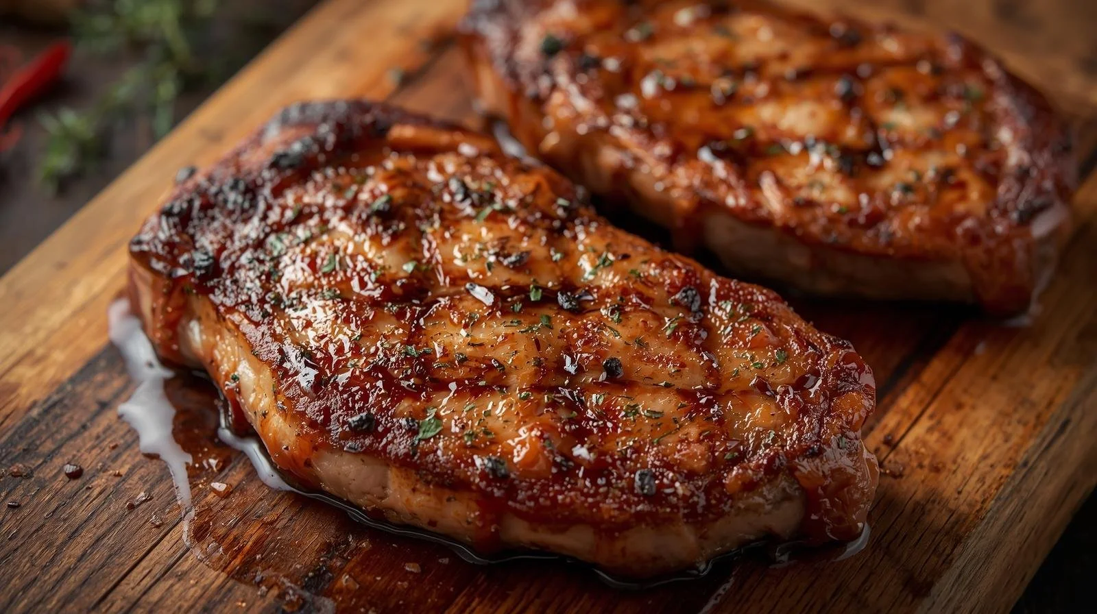 Grilled Pork Blade Steaks - 1 lbs total