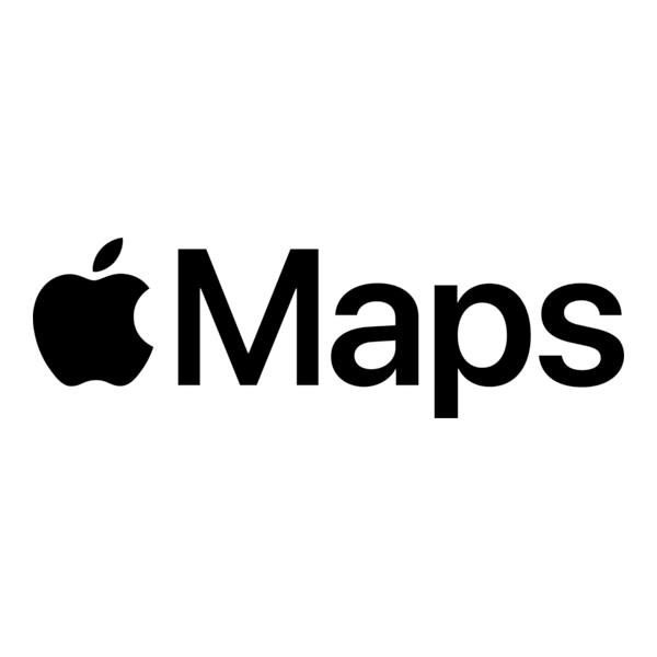 Apple logo followed by the word 'Maps' on a black background.