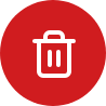 Trash can icon inside a red circle