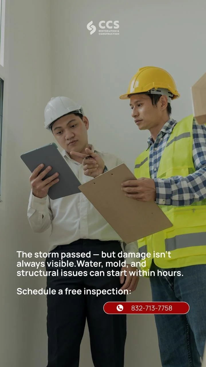 Storm damage inspection and restoration service in Humble TX residential property
