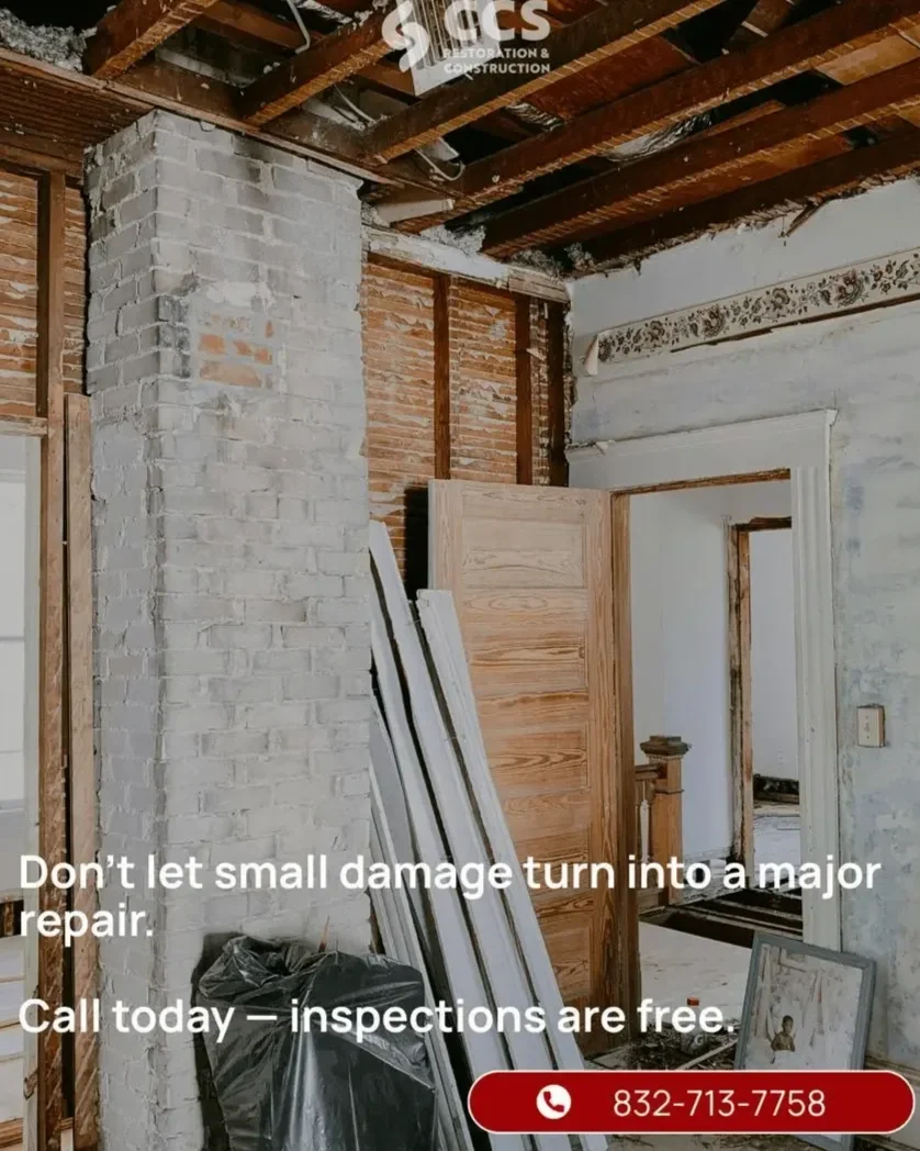 Structural damage inspection and restoration service in Pearland TX home