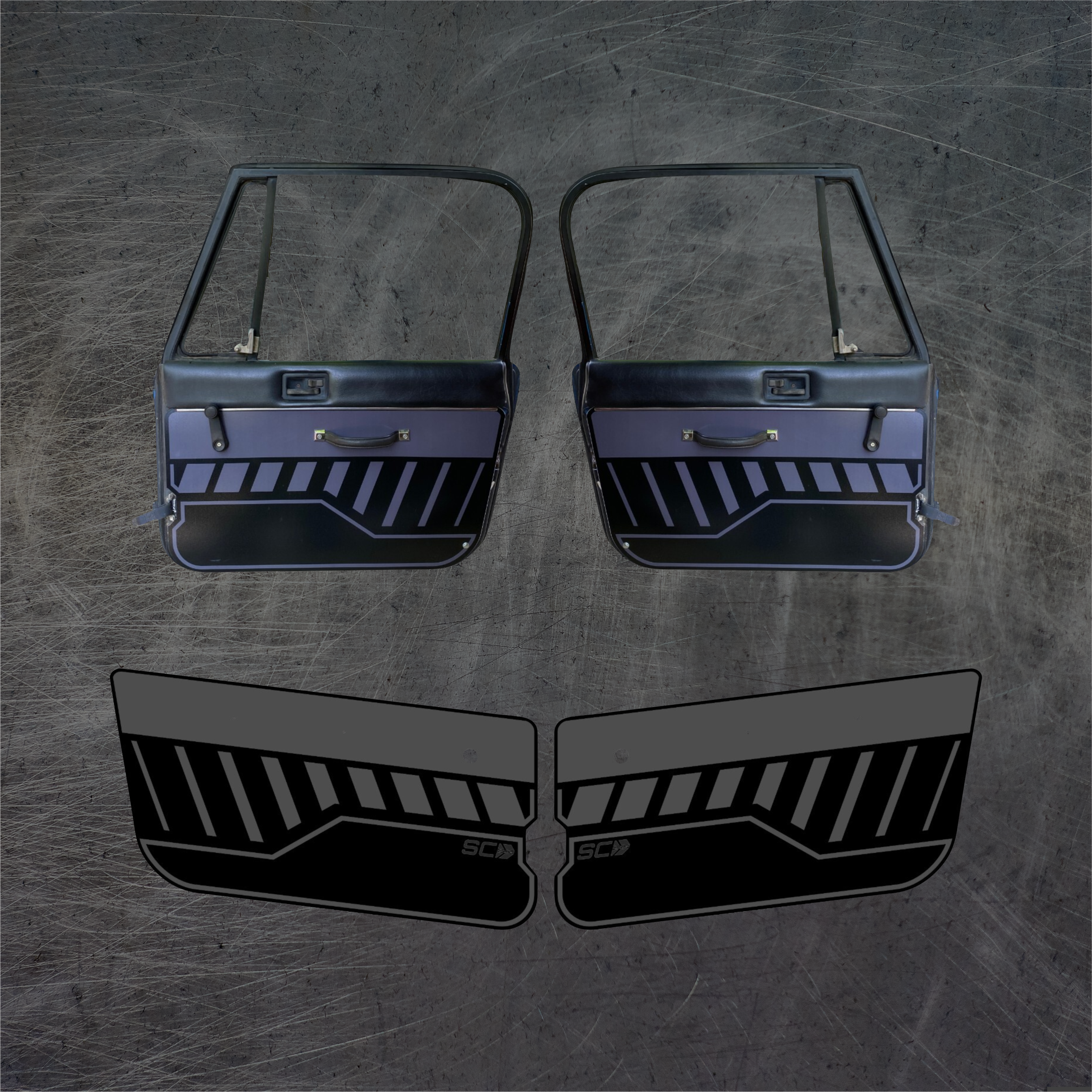 Jeep CJ+YJ Aluminum Composite Door Panels - Pair