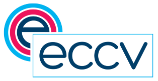 ECCV logo with stylized circular design and text