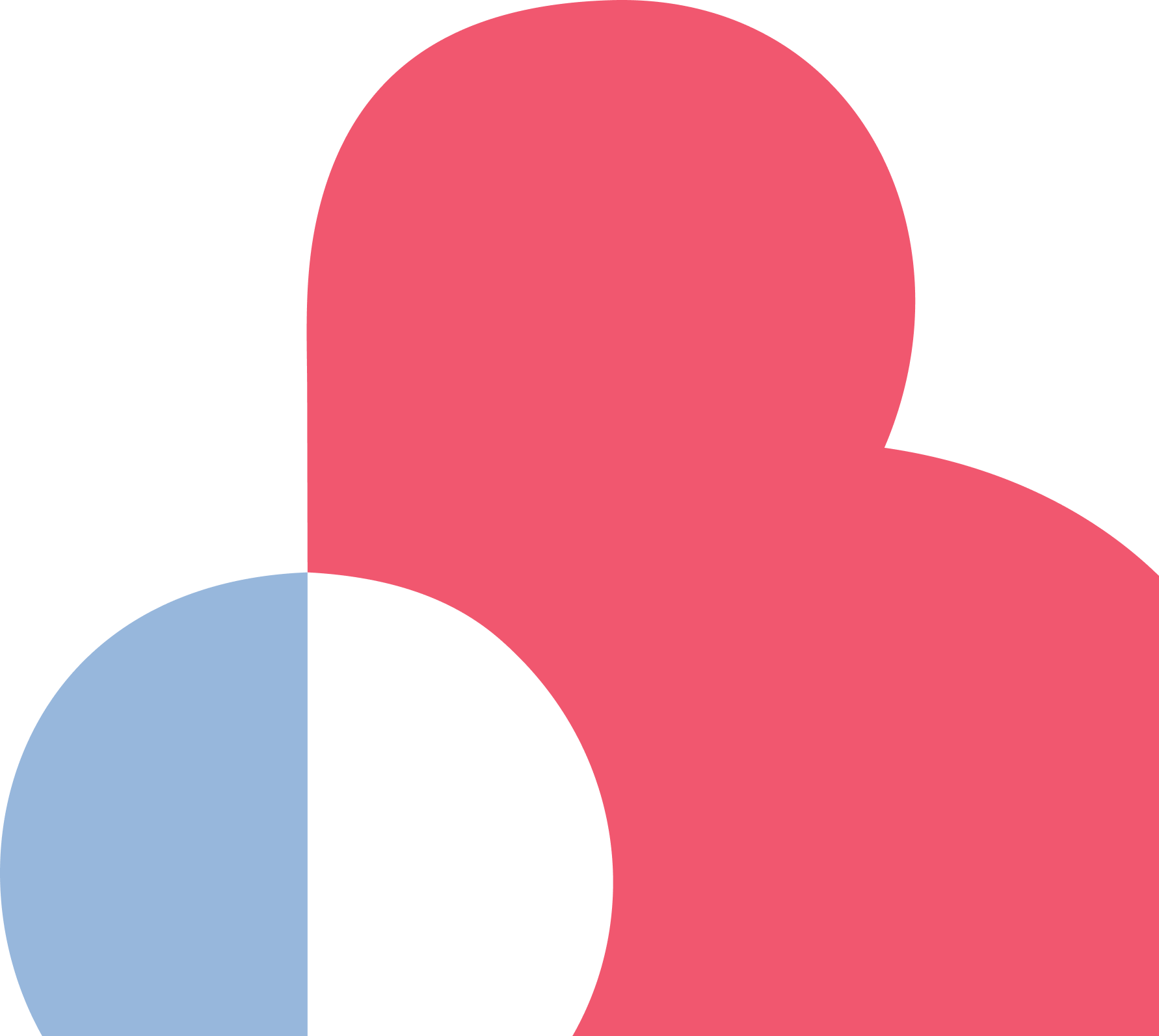 Close-up image of overlapping circles in pink, blue, and black colors, forming a pattern.