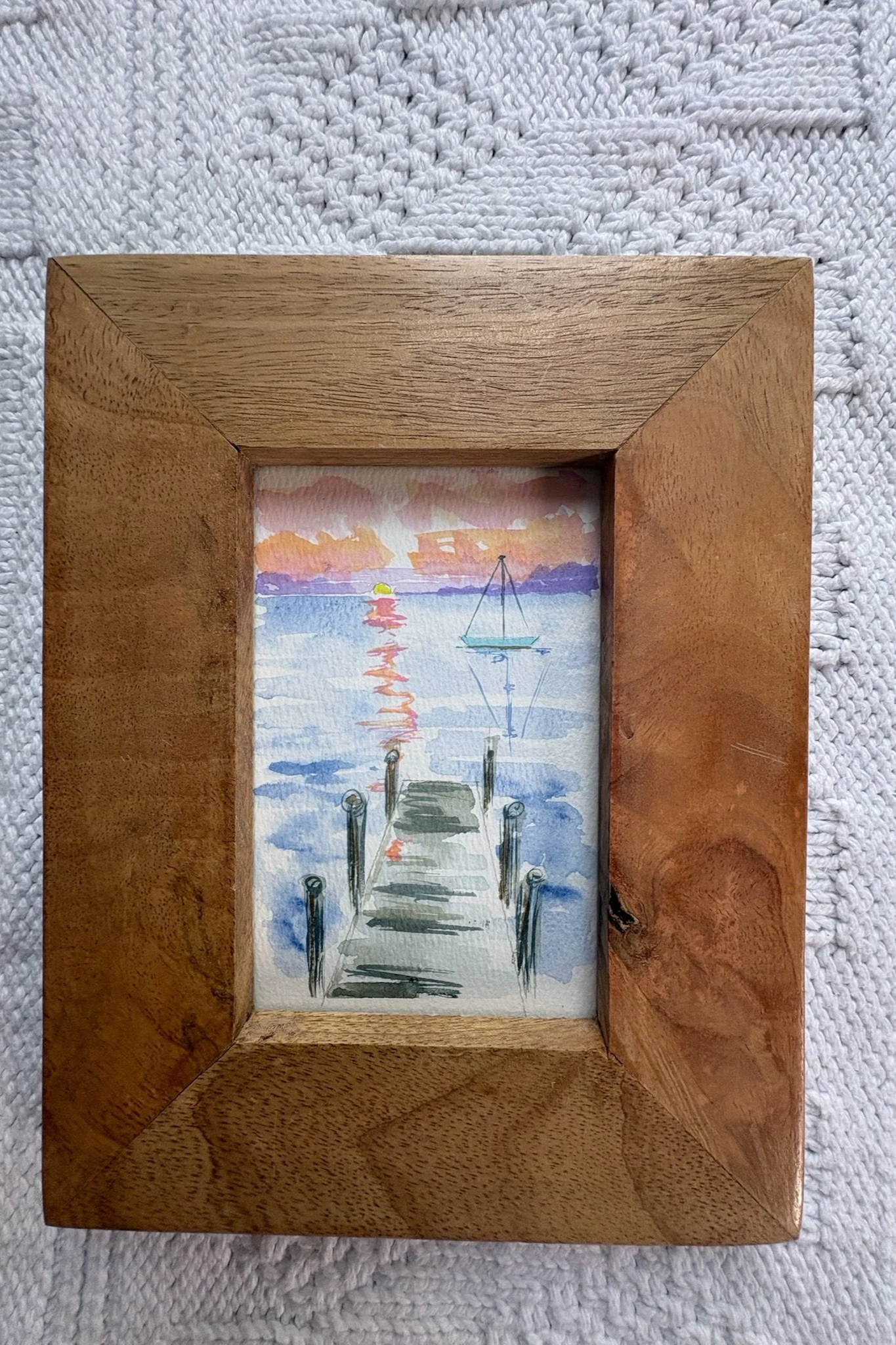 Original Watercolor Wrighstville Beach Dock