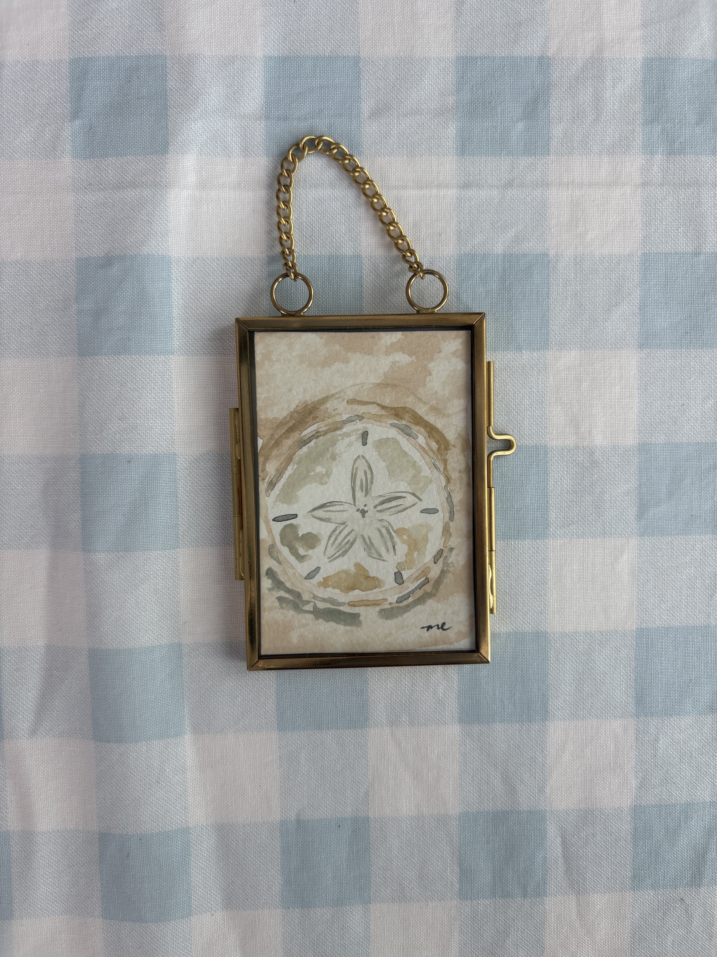 Sand Dollar Mini — Original Framed Watercolor