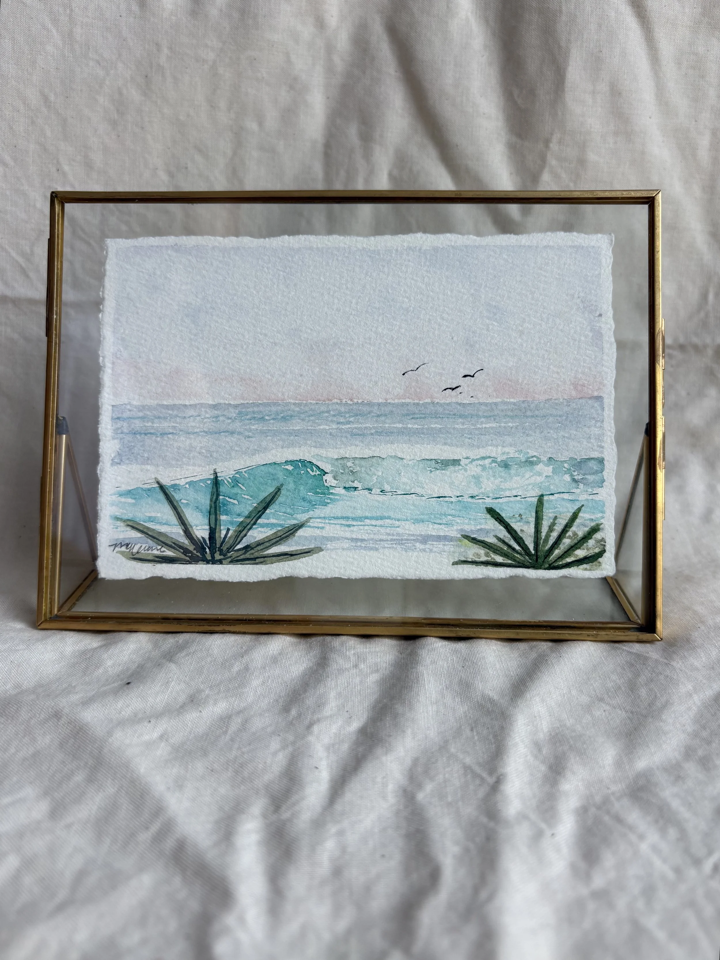 The Space Between Waves | Original Framed Watercolor