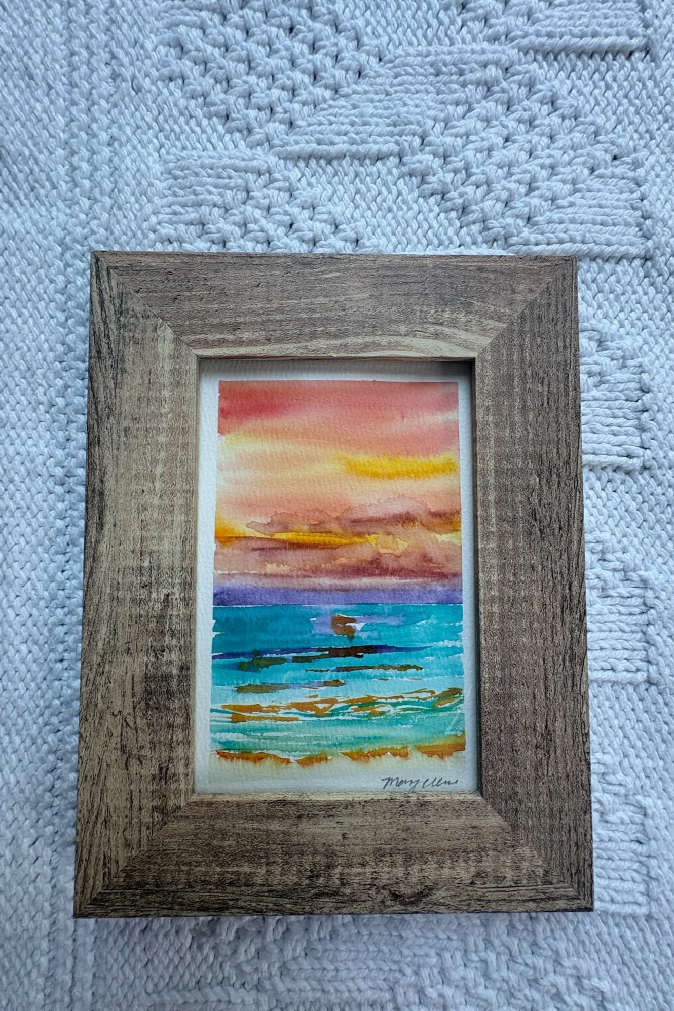 Original Watercolor Wrighstville Beach Sunset