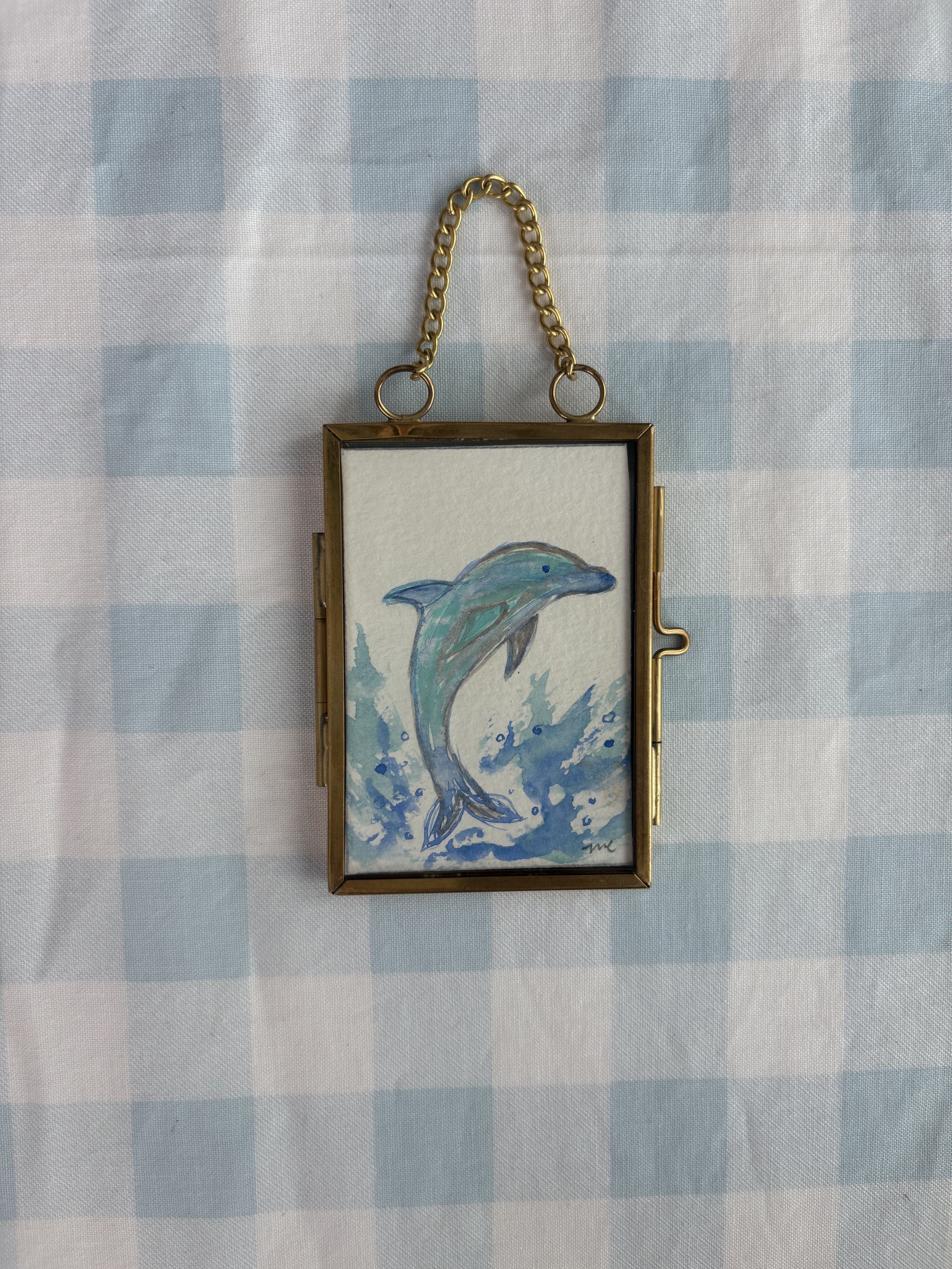 Dolphin Mini — Original Framed Watercolor