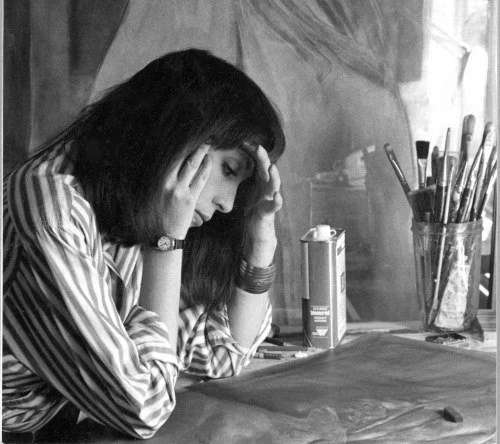 Franny Orphée working in her Brooklyn, New York studio