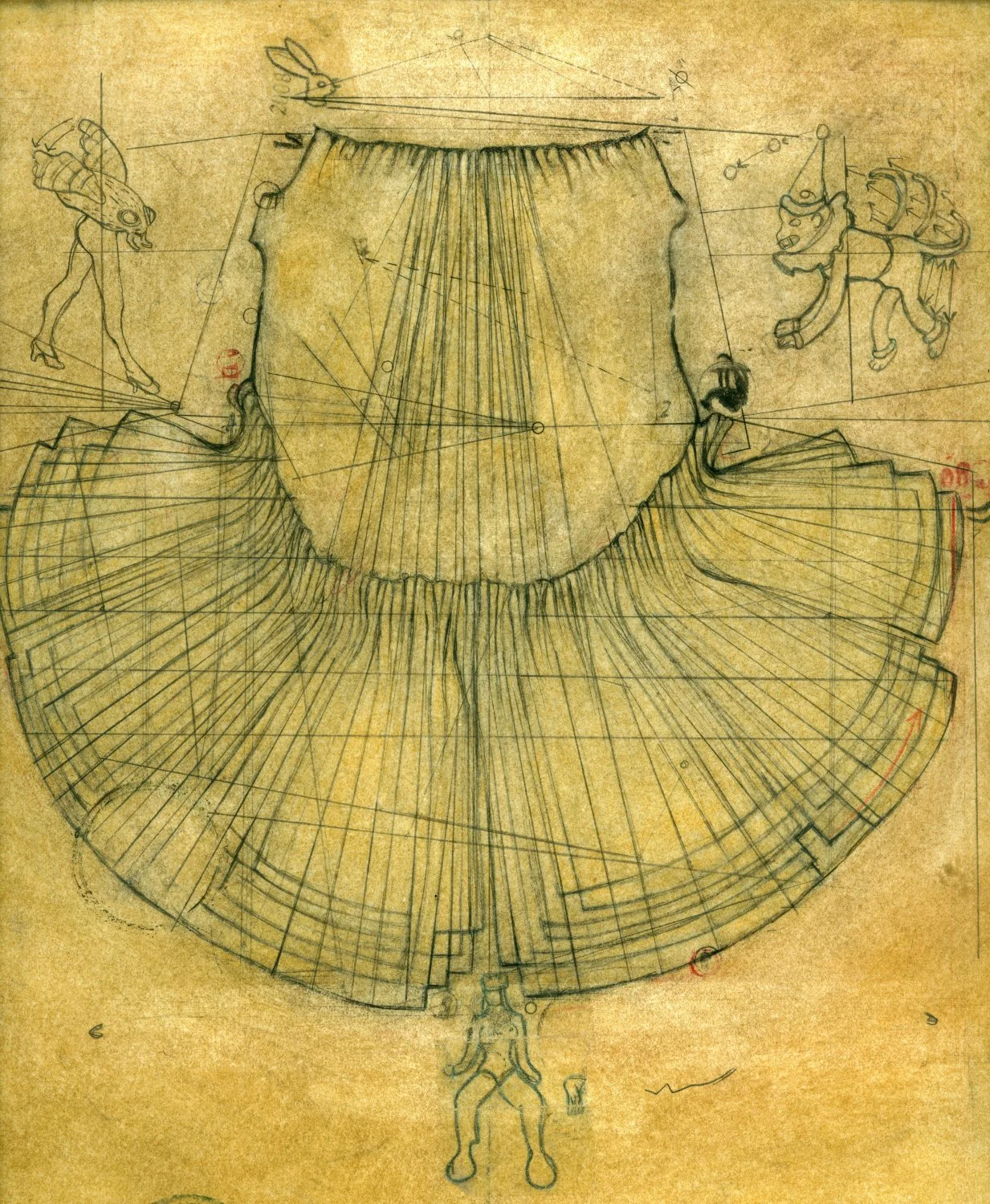 Dress Diagram (c. 2005) - Pencil and pastel