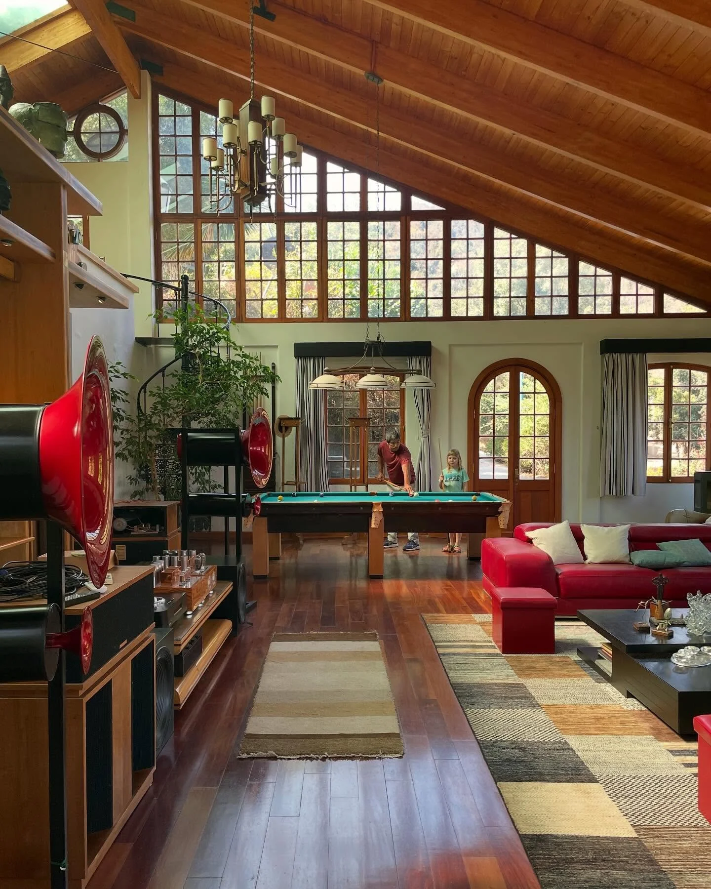 Visiting a friend in the mountains of Chile. We are staying in the audio room. It&rsquo;s so grand and quirky. I love it.