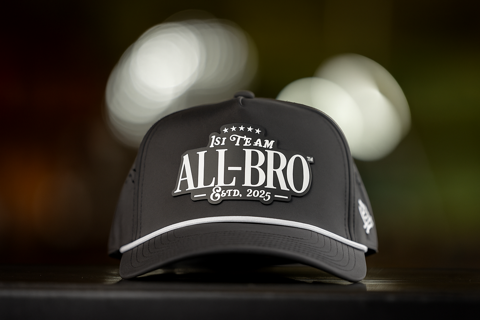 Premium 1st Team All-Bro Black Rubber Patch Snapback Hat