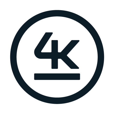 "4K" within a circle - 4K's branded icon