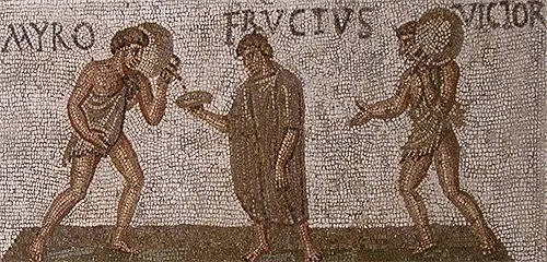 Mosaic depicting Romans