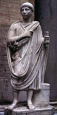 Ancient Roman statue showing a toga