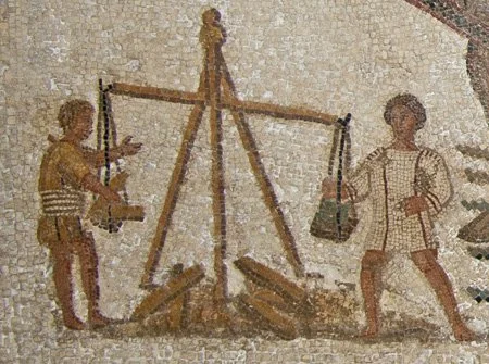 Mosaic depicting Romans