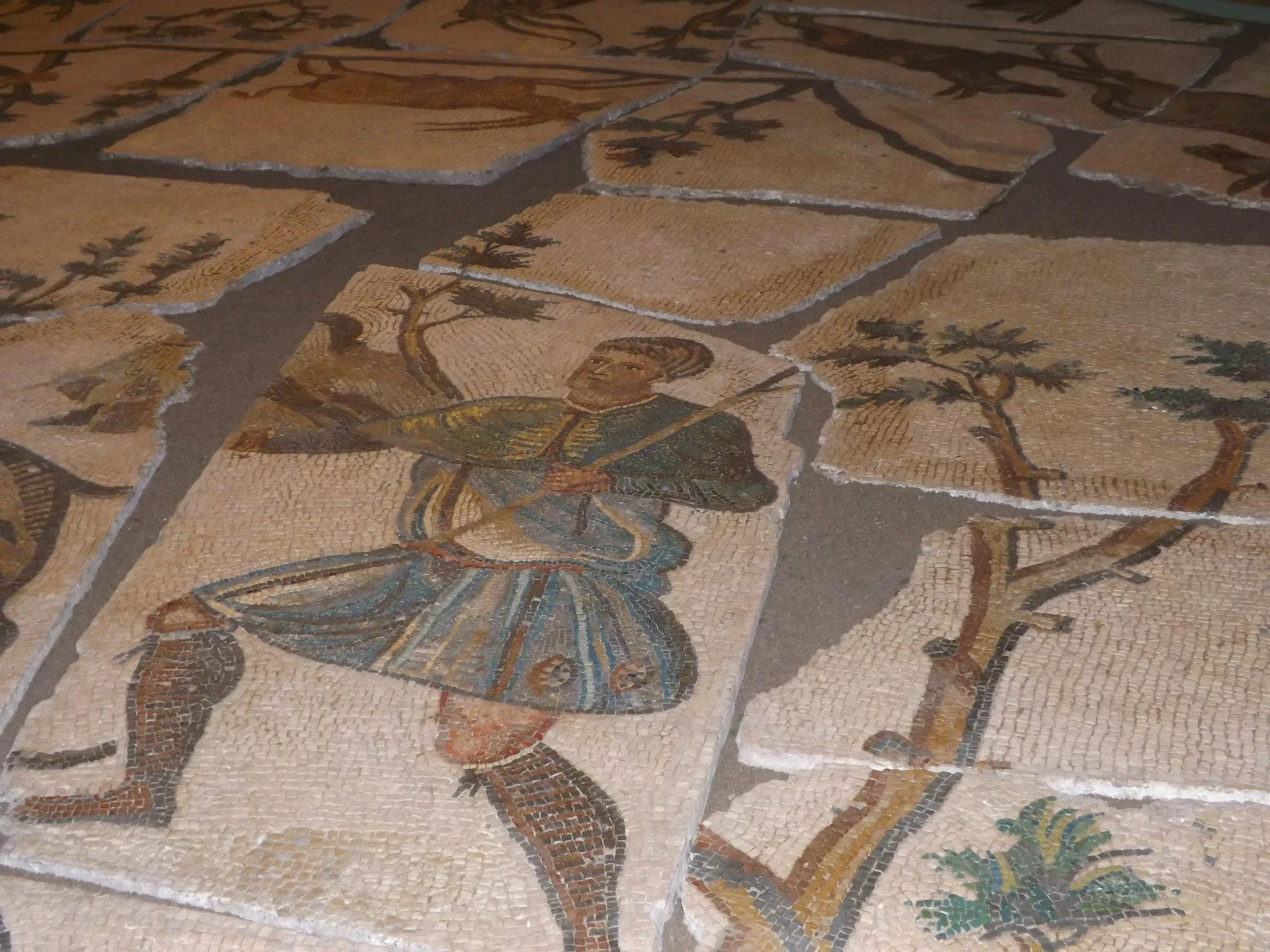 Ancient mosaic pieces