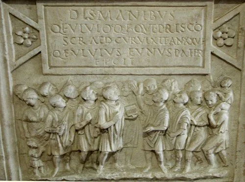 Ancient Roman relief with Latin