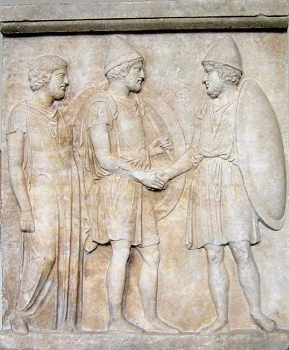Ancient relief showing soldiers