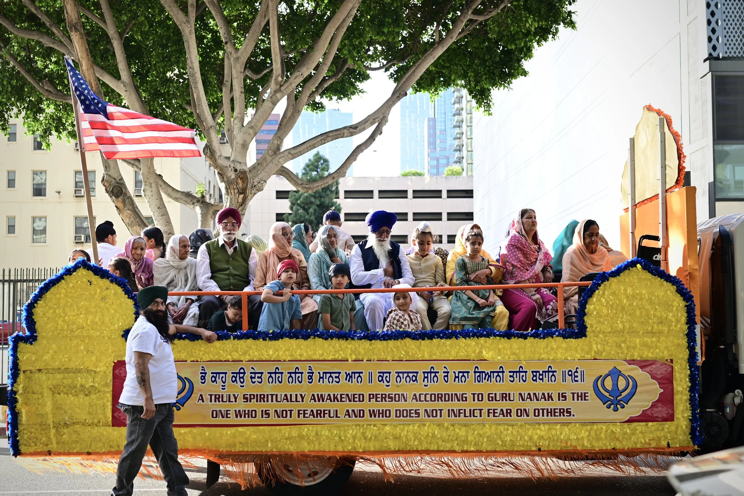 A float carrying the children and elderly. (Los Angeles, 2026)