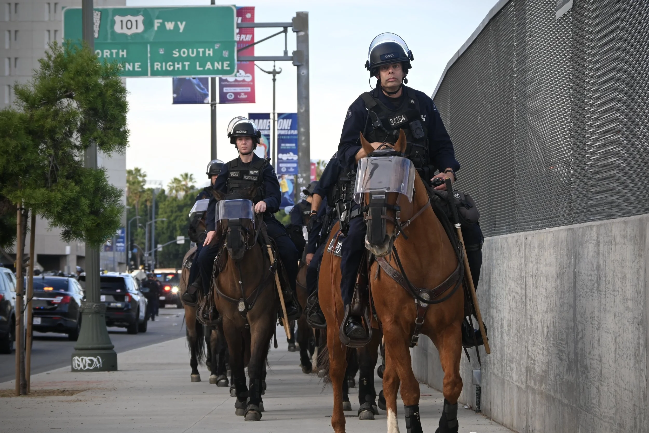 LAPD Mounted Officers being deployed from the Metropolitan Detention Center. (Los Angeles, 2026)