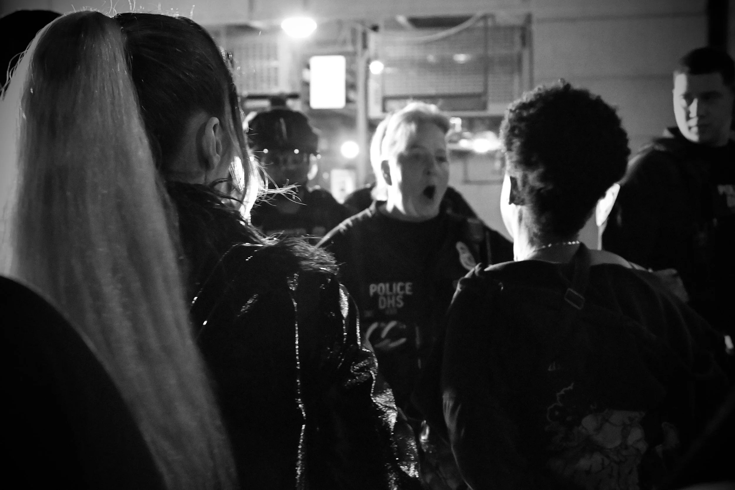 Heated arguments erupt between DHS agents and protesters following a forceful arrest made by DHS . (Los Angeles, 2025)