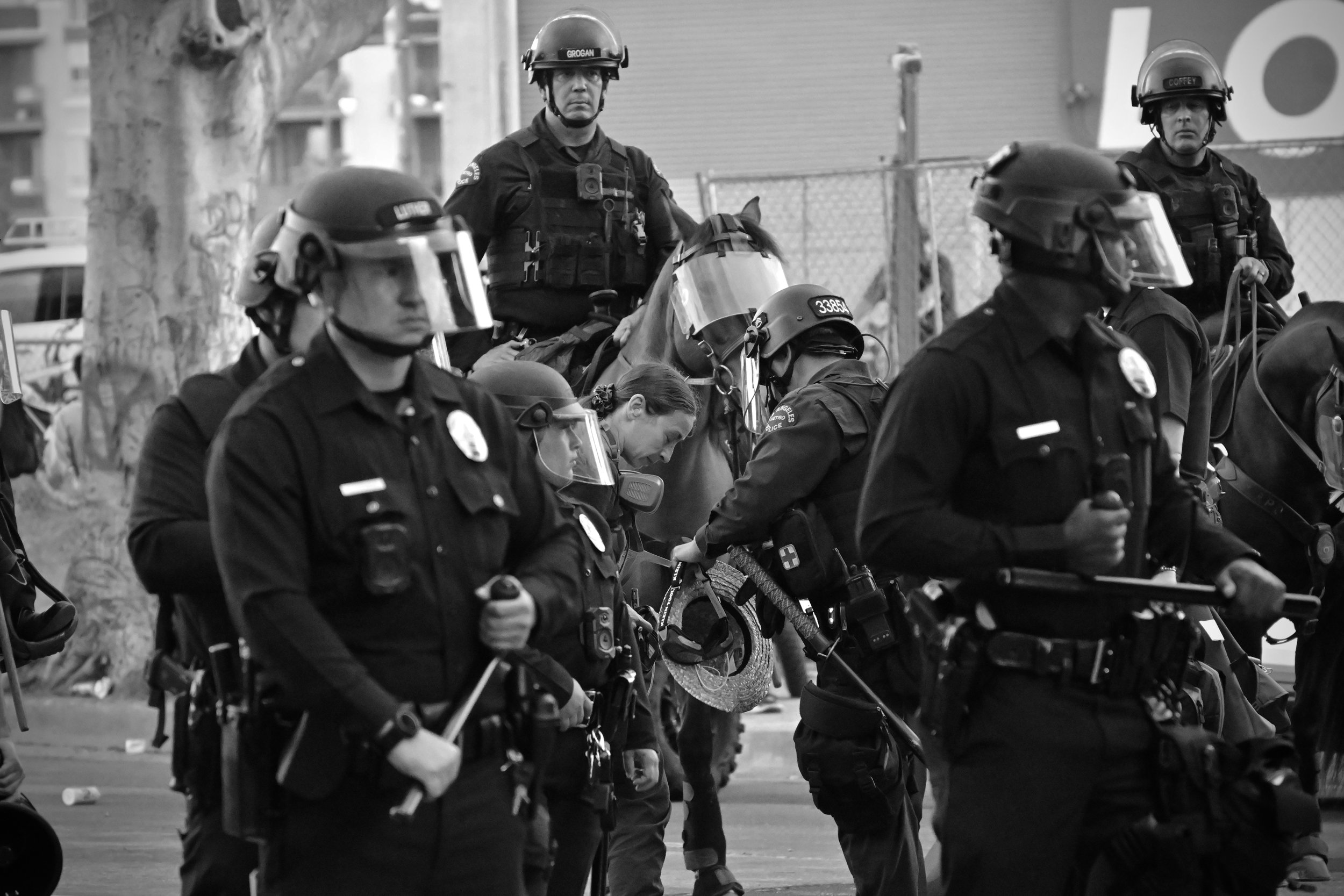 Scenes from the protest as it continued into the evening. (Los Angeles, 2026)