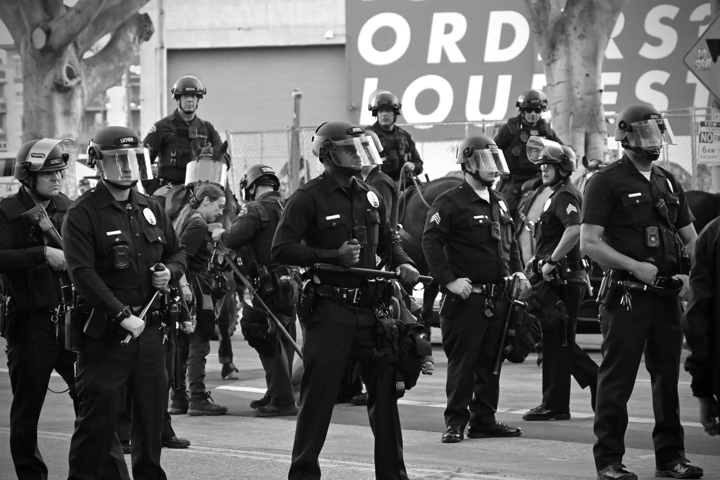 Scenes from an arrest during the protest as it continued into the evening. (Los Angeles, 2026)