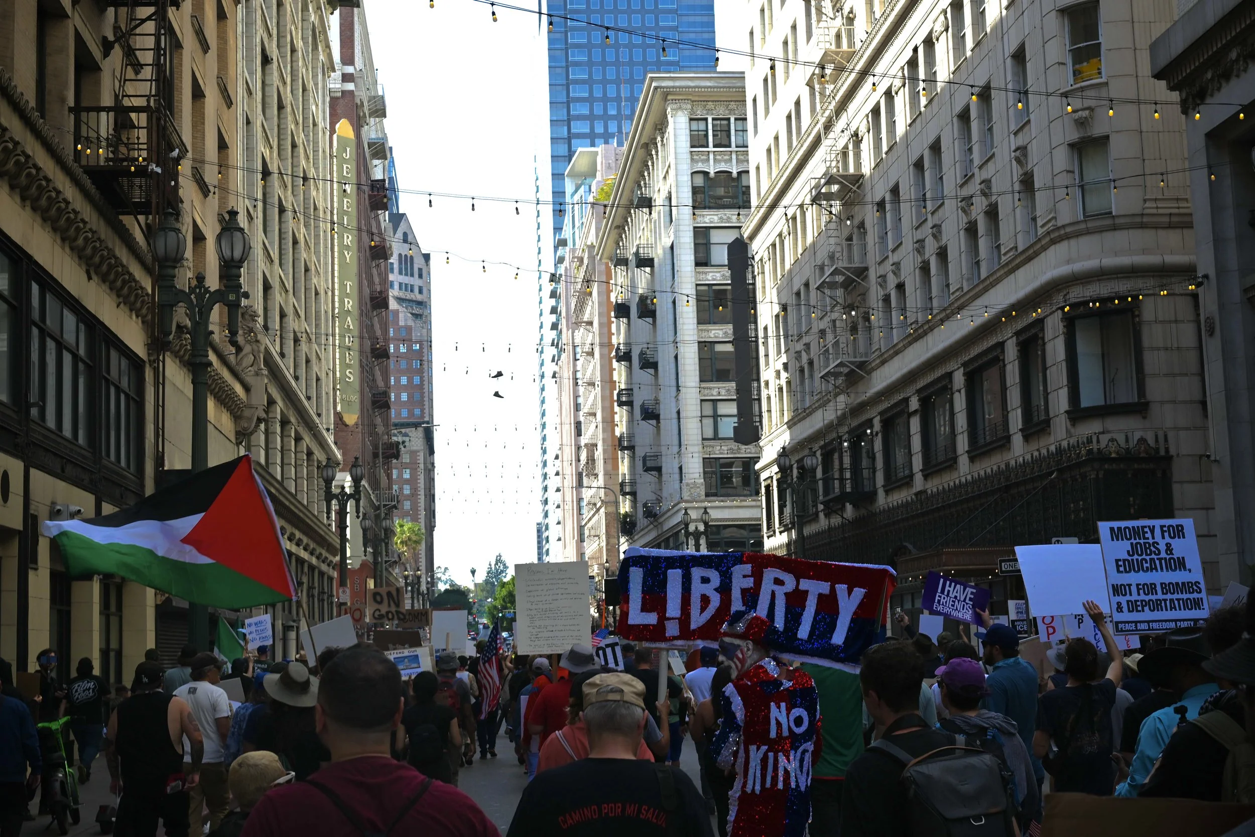 Marching through downtown Los Angeles. (Los Angeles, 2026)