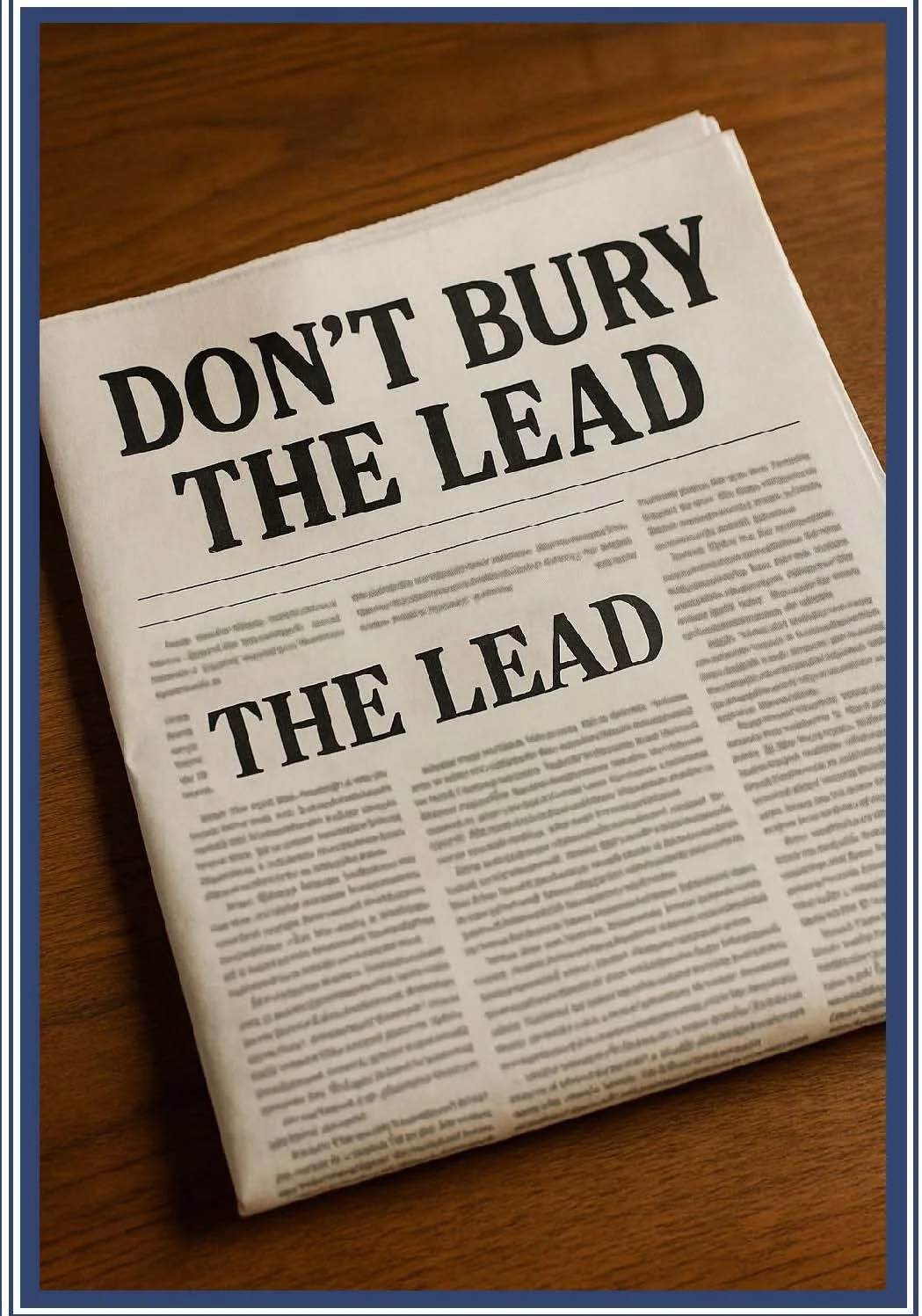 Don’t bury the lead.