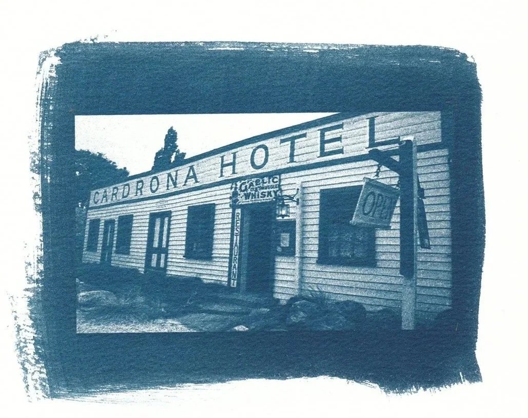 Cyanotype of Cardrona Hotel, Cardrona Valley, New Zealand