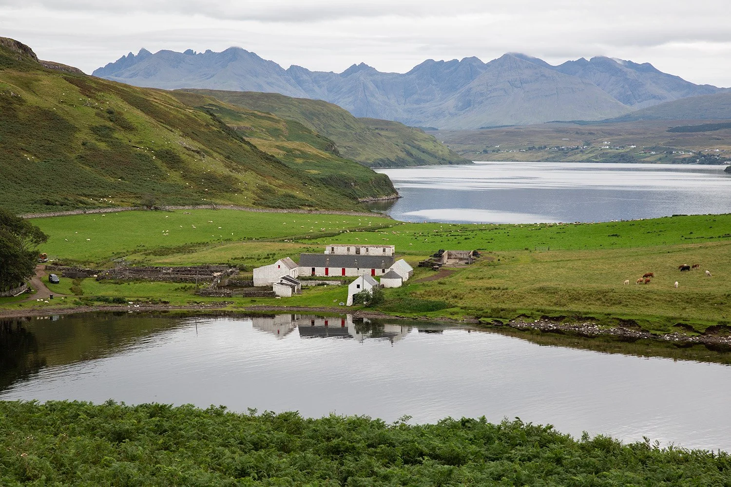 Gesto Farm and the Cuillin range, Isle of Skye, Scotland