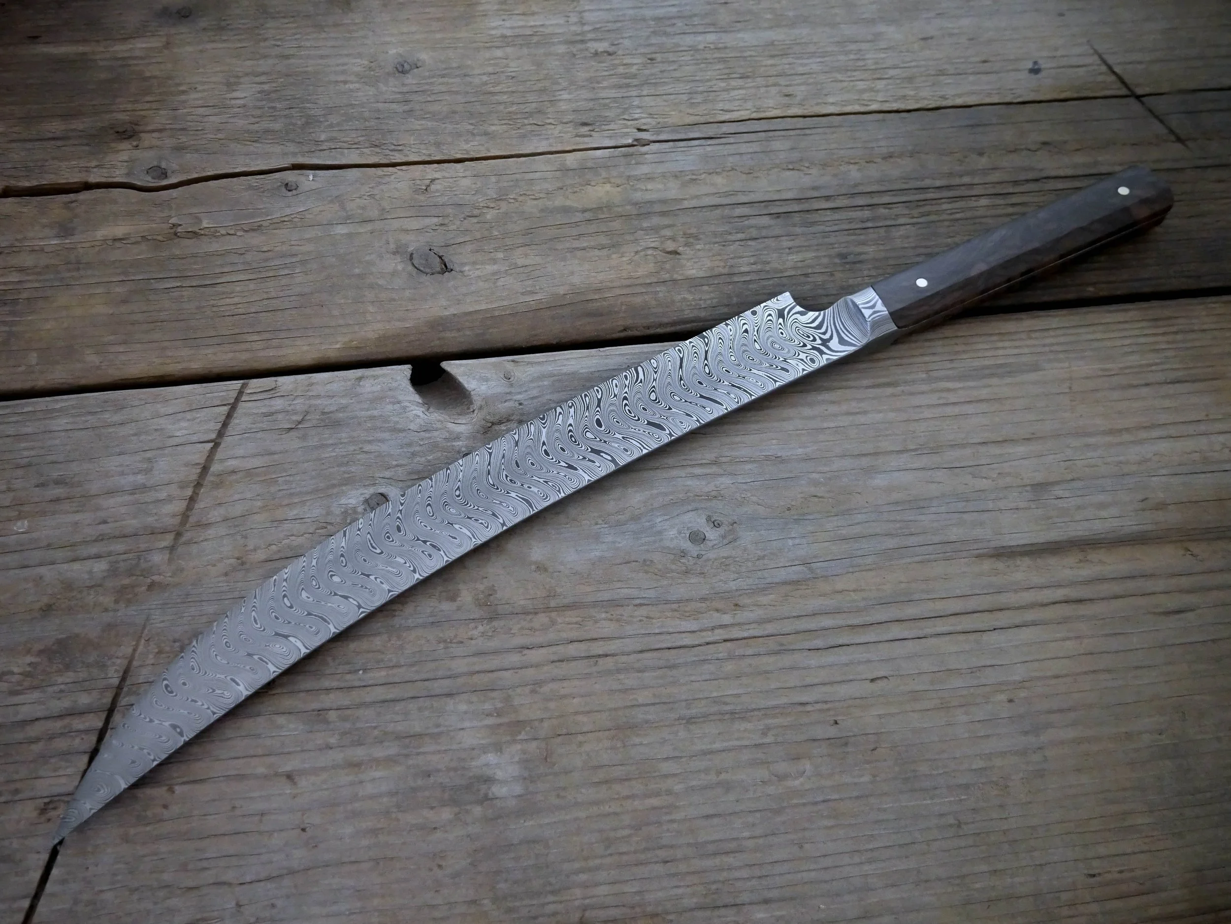 Custom Damascus Full Tang Integral Scimitar